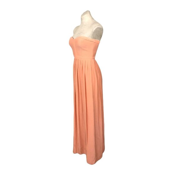 Parker 'Bayou' Strapless Silk Gown / Maxi Dress Coral Pink Small - Picture 3 of 16